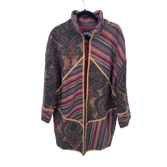 Rara Avis by Iris Apfel Patchwork Coat Womens Large Boho Tapestry Vintage - Picture 1 of 8